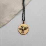 Joyful Hummingbird Necklace, 14k Charm | READY TO SHIP