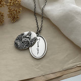 Personalized Handwriting Locket, Garden Hummingbird