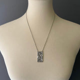 Rose and Peony Tablet Necklace | READY TO SHIP
