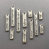 Personalized Handwriting Necklace, Authentic Love with Rough Diamond Bead