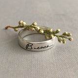 Personalized Handwriting Ring, Authentic Love
