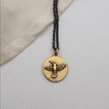Joyful Hummingbird Necklace, 14k Charm | Ready to Ship