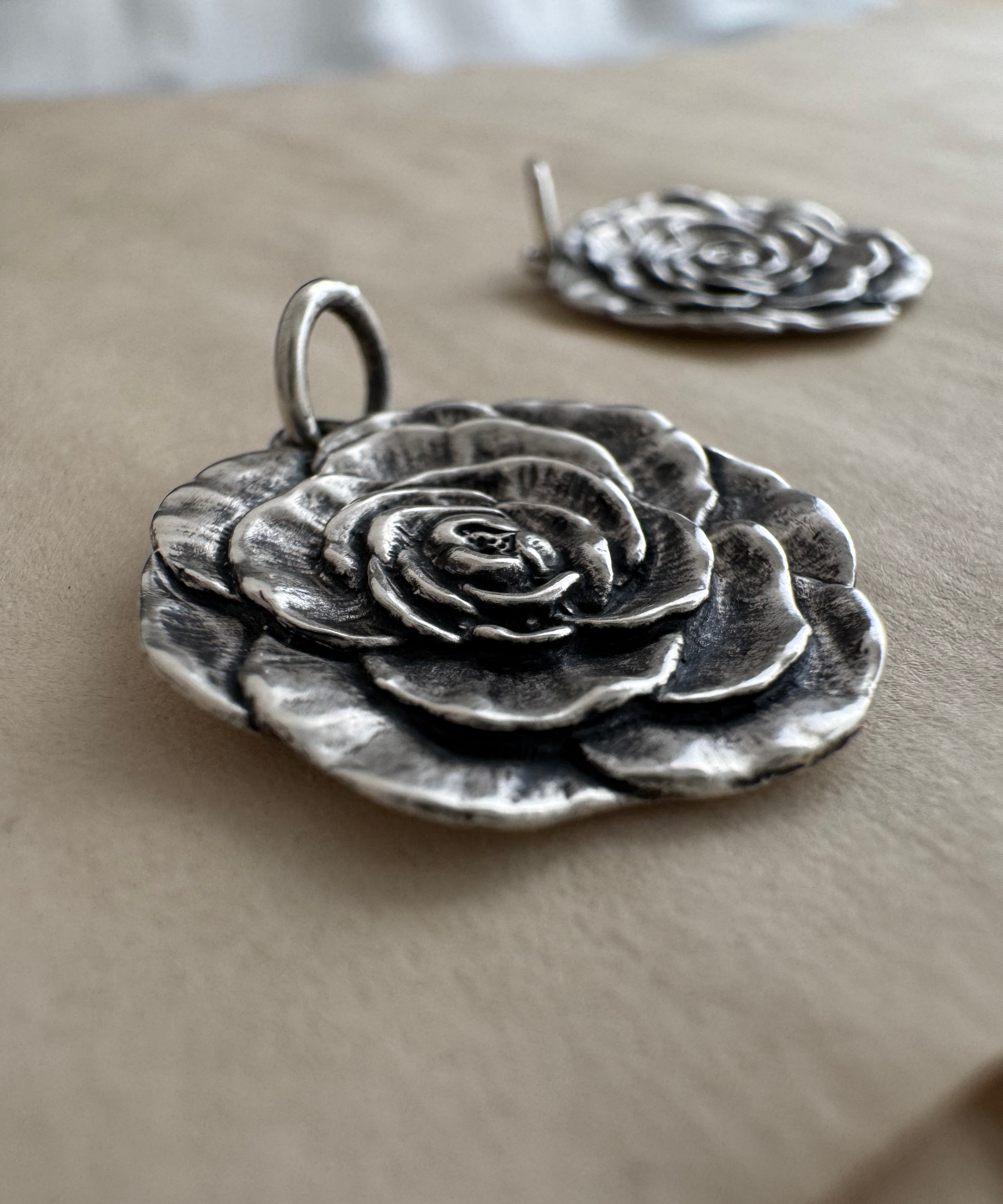 Bas Relief Rose Charm