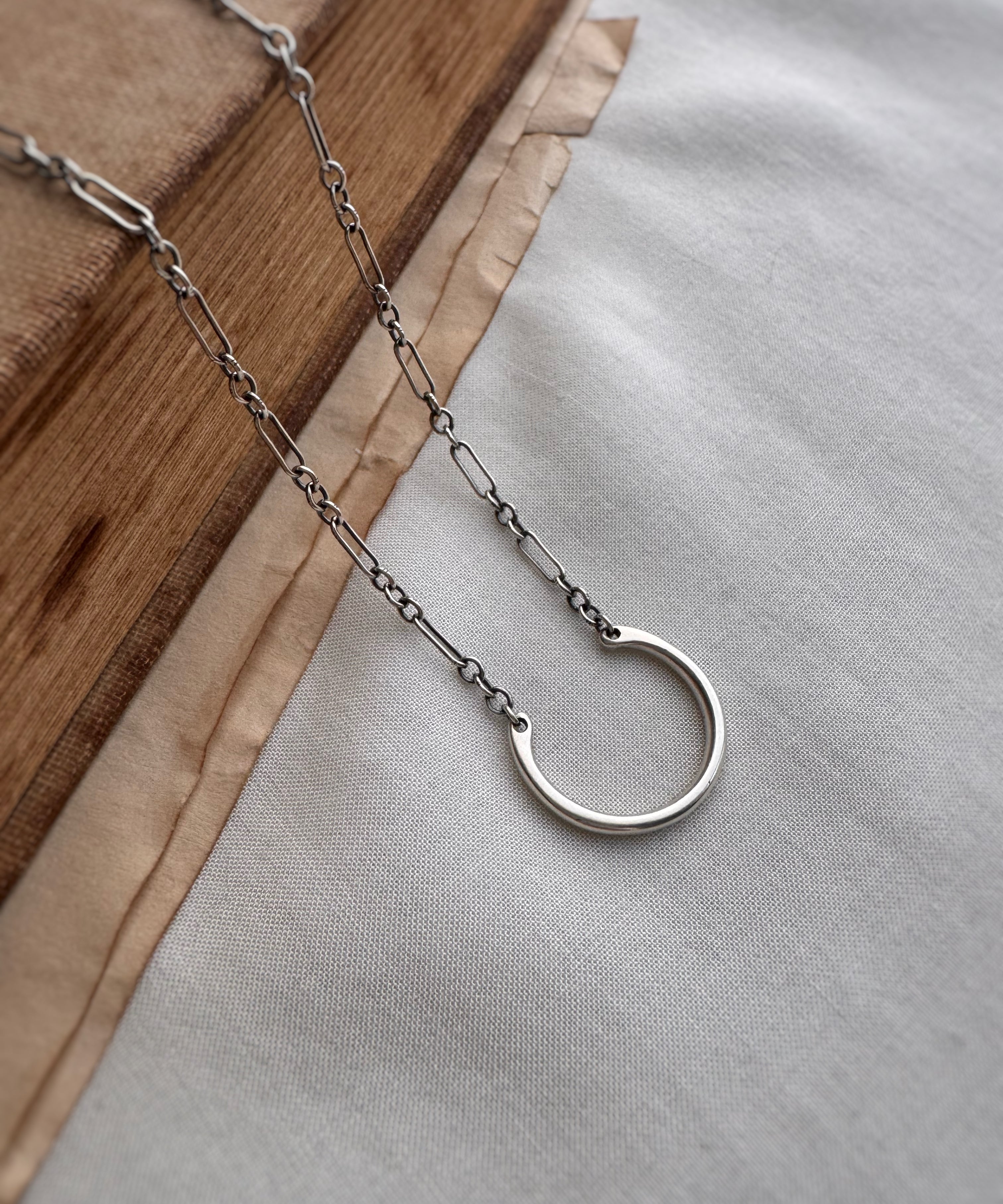 Storytelling Charm Holder Necklace, Long and Short Chain