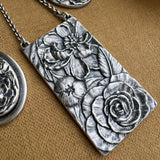 Rose and Peony Tablet Necklace