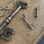 Vintage-style keys on a textured surface