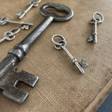 Vintage-style keys on a textured surface
