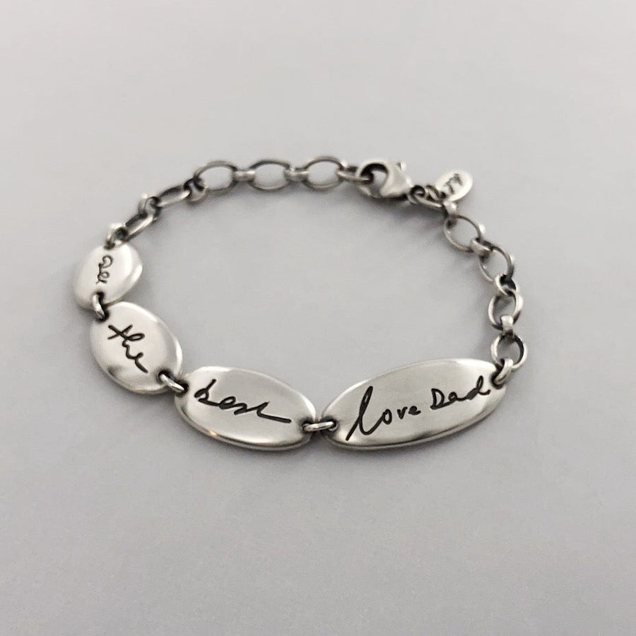 Personalized Multi Charm Handwriting Bracelet, Sweet Love