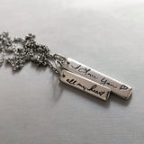 Personalized Handwriting Necklace, Authentic Love