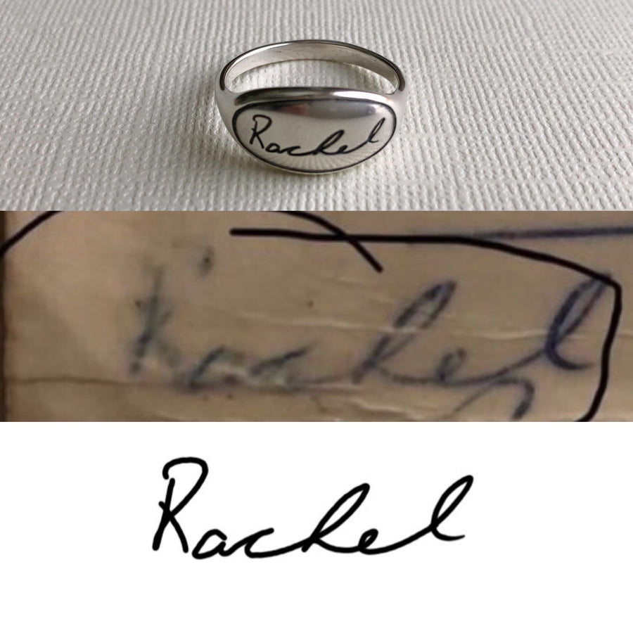 Personalized Handwriting Ring, Pure Love