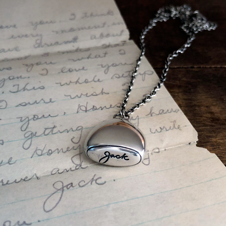Personalized Handwriting Fob Necklace