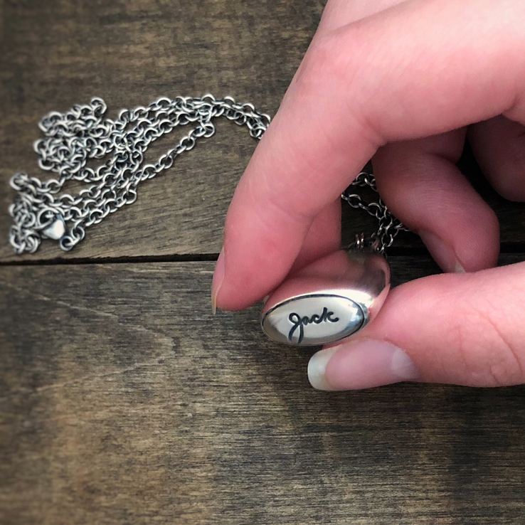Personalized Handwriting Fob Necklace