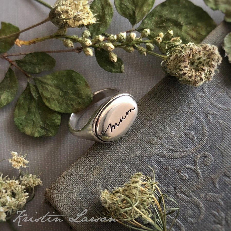 Personalized Handwriting Ring, Sweet Love