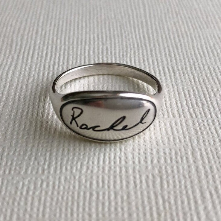Personalized Handwriting Ring, Pure Love