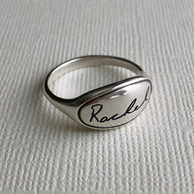 Personalized Handwriting Ring, Pure Love