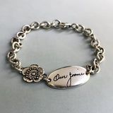 Personalized Handwriting Bracelet, Little Flower