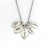 Personalized Multi Charm Handwriting Necklace, Tender Love