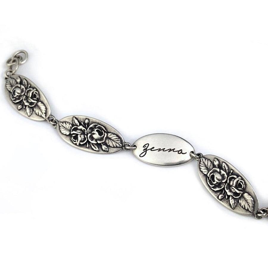 Personalized Handwriting Bracelet, Victorian Rose
